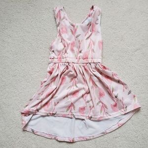Bailey's Blossoms Girls Light Pink Floral Criss Cross Back Dress sz18-24m